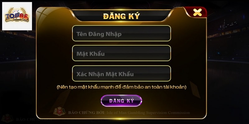 Tiến hành đăng ký vào TOP88 theo các bước hướng dẫn chi tiết